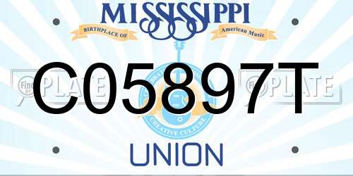 C05897T Mississippi License Plate