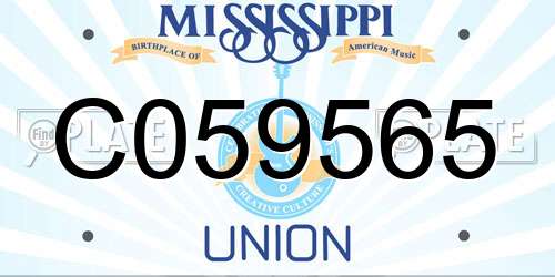 C059565 Mississippi License Plate