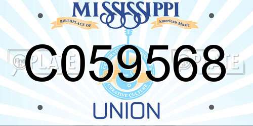 C059568 Mississippi License Plate