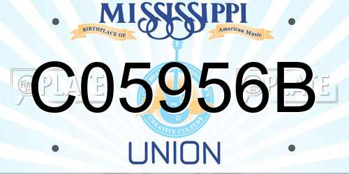 C05956B Mississippi License Plate