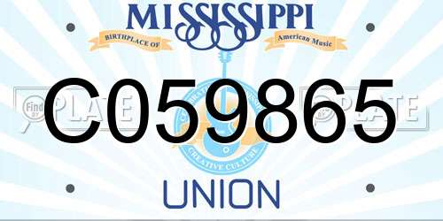C059865 Mississippi License Plate