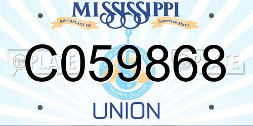 C059868 Mississippi License Plate