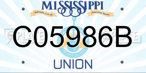 C05986B Mississippi License Plate