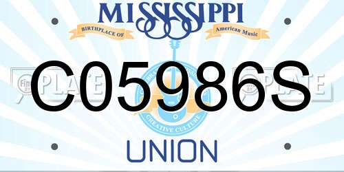 C05986S Mississippi License Plate