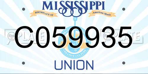 C059935 Mississippi License Plate