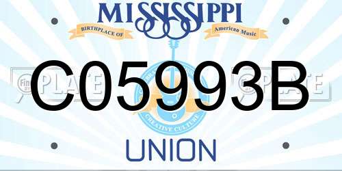 C05993B Mississippi License Plate