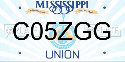 C05ZGG Mississippi License Plate