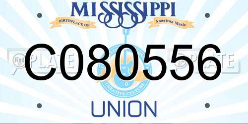 C080556 Mississippi License Plate
