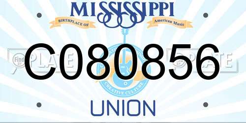 C080856 Mississippi License Plate