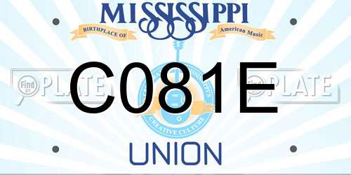 C081E Mississippi License Plate