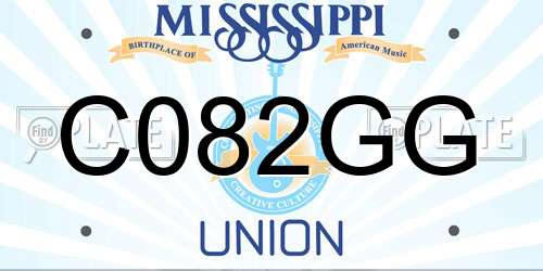 C082GG Mississippi License Plate