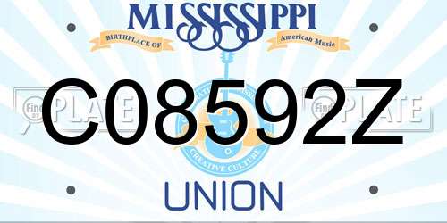C08592Z Mississippi License Plate