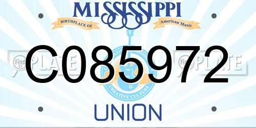 C085972 Mississippi License Plate