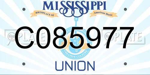 C085977 Mississippi License Plate