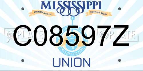 C08597Z Mississippi License Plate