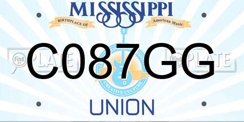 C087GG Mississippi License Plate