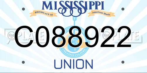 C088922 Mississippi License Plate