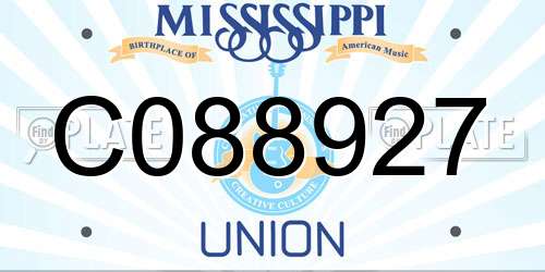 C088927 Mississippi License Plate