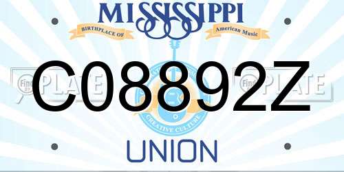 C08892Z Mississippi License Plate