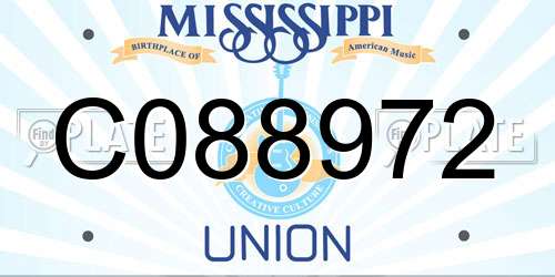 C088972 Mississippi License Plate