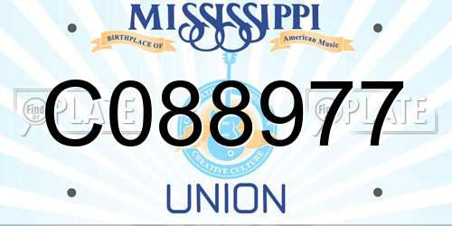 C088977 Mississippi License Plate