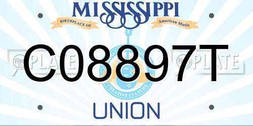 C08897T Mississippi License Plate