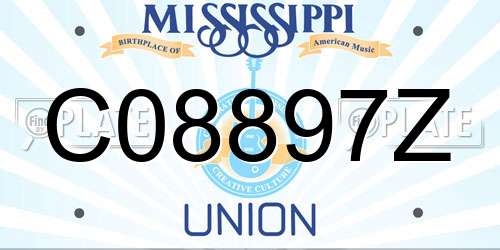 C08897Z Mississippi License Plate