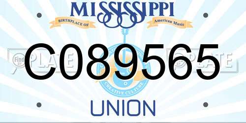 C089565 Mississippi License Plate