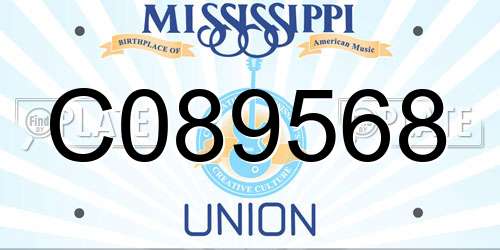 C089568 Mississippi License Plate