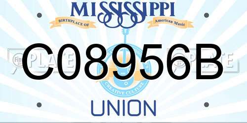 C08956B Mississippi License Plate