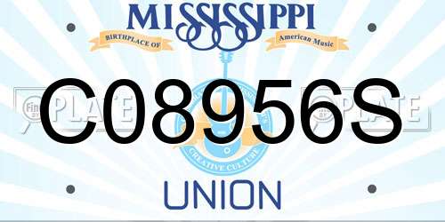 C08956S Mississippi License Plate
