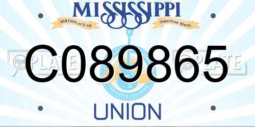 C089865 Mississippi License Plate