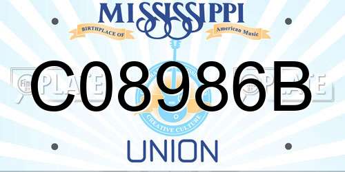 C08986B Mississippi License Plate