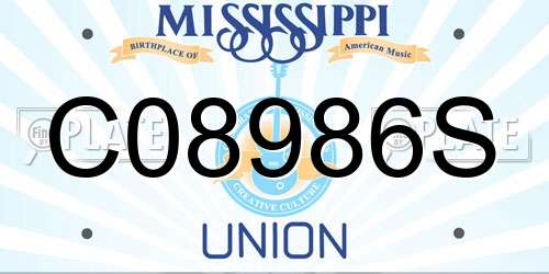 C08986S Mississippi License Plate