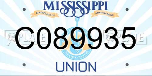 C089935 Mississippi License Plate