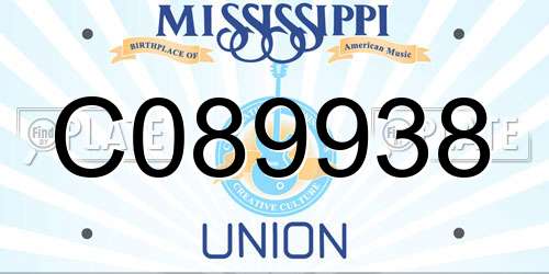 C089938 Mississippi License Plate