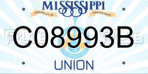 C08993B Mississippi License Plate