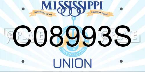 C08993S Mississippi License Plate
