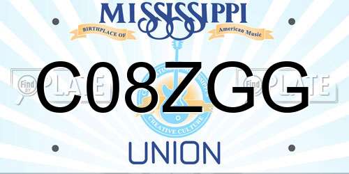 C08ZGG Mississippi License Plate