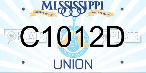 C1012D Mississippi License Plate