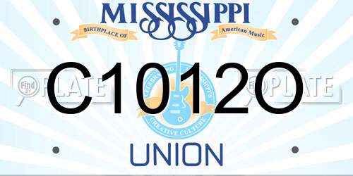 C1012O Mississippi License Plate