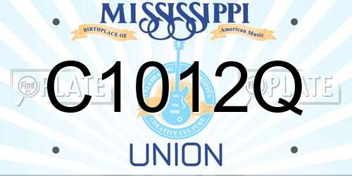 C1012Q Mississippi License Plate