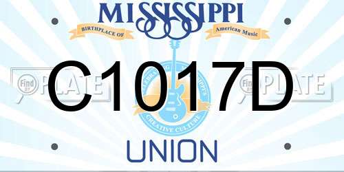 C1017D Mississippi License Plate