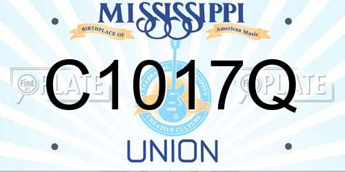 C1017Q Mississippi License Plate