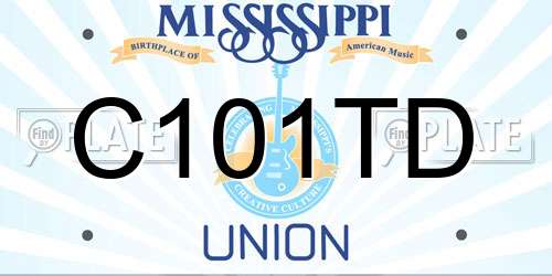 C101TD Mississippi License Plate