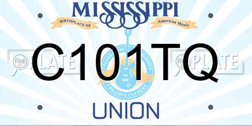 C101TQ Mississippi License Plate