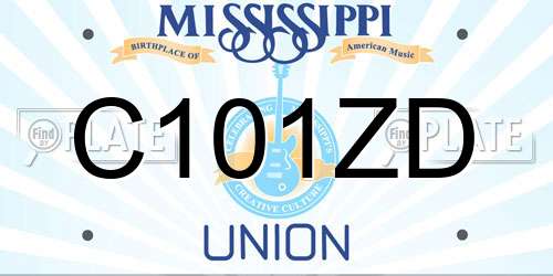 C101ZD Mississippi License Plate