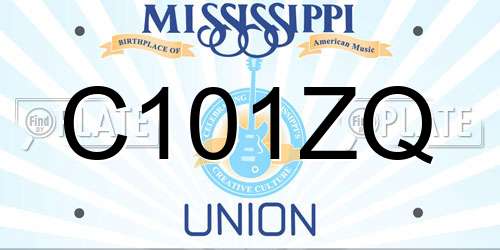C101ZQ Mississippi License Plate