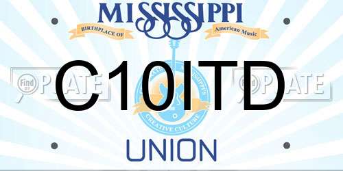 C10ITD Mississippi License Plate