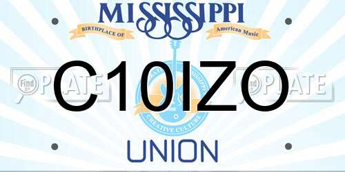 C10IZO Mississippi License Plate